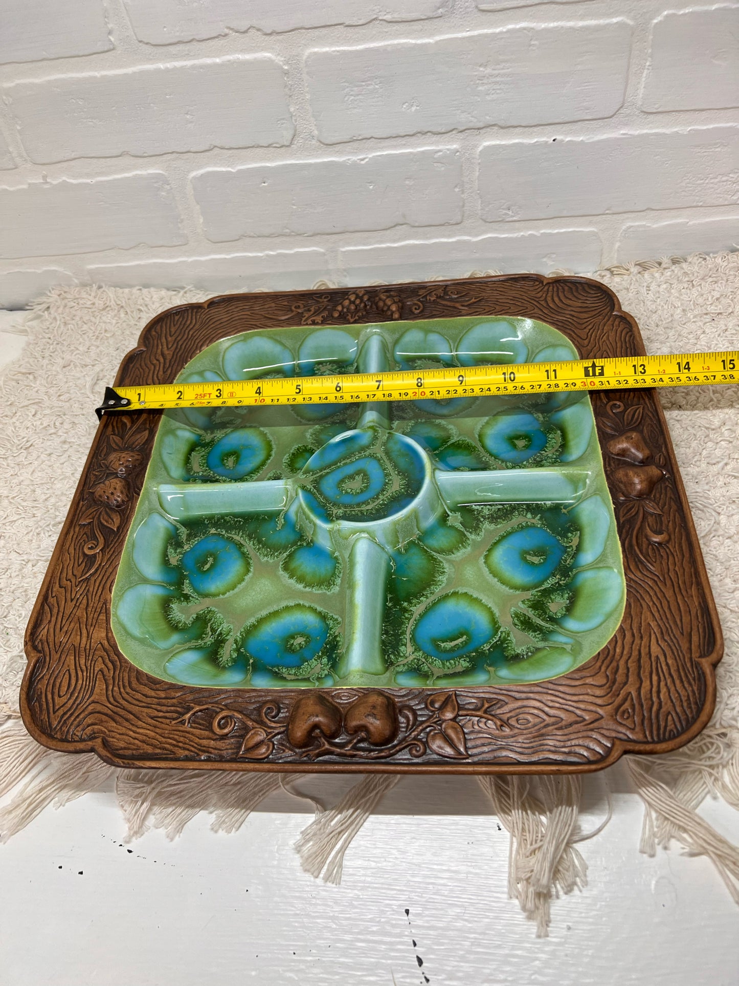 Vintage Treasure Craft Divided Serving Tray - Fruit Motif