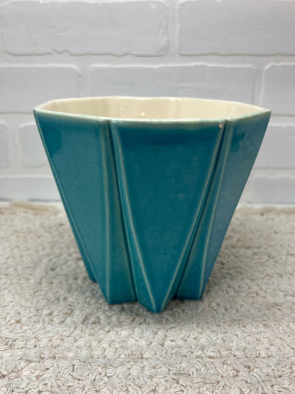 Red Wing Pottery MCM Prismatique Turquoise Vase/Planter