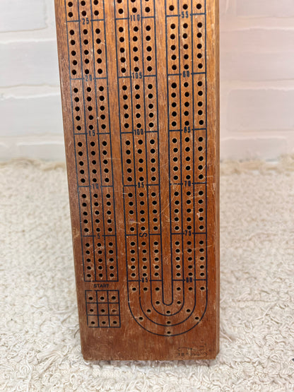 Vintage wood cribbage board