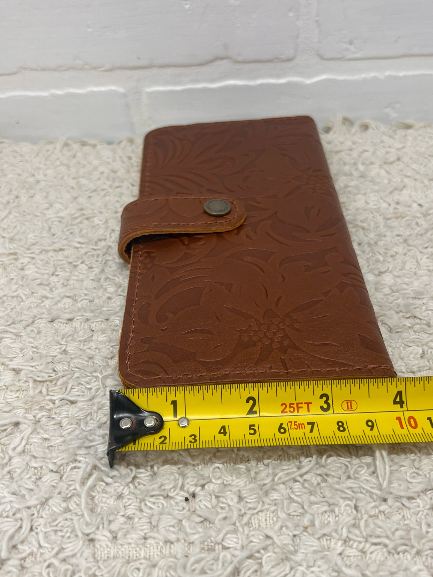 Portland Leather Embossed Cognac Brown Wallet