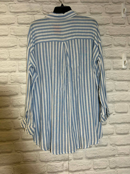 Size S Thread & Supply Blue & Whte Striped Blouse