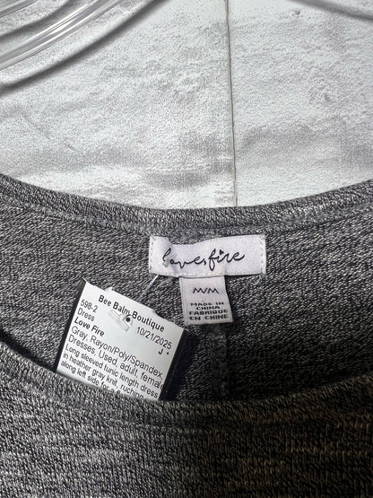 Size M Love Fire Heather Gray Tunic Length Dress