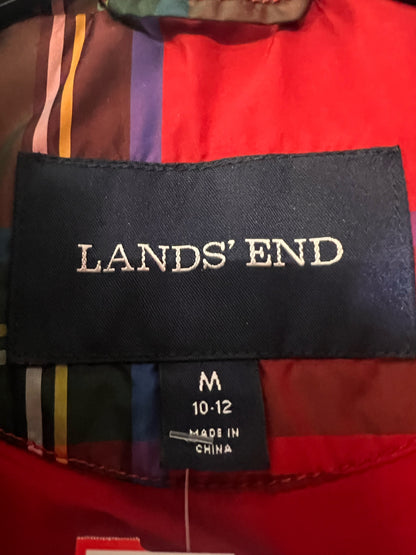 Size M Land's End Red Plaid Down Filled Vest