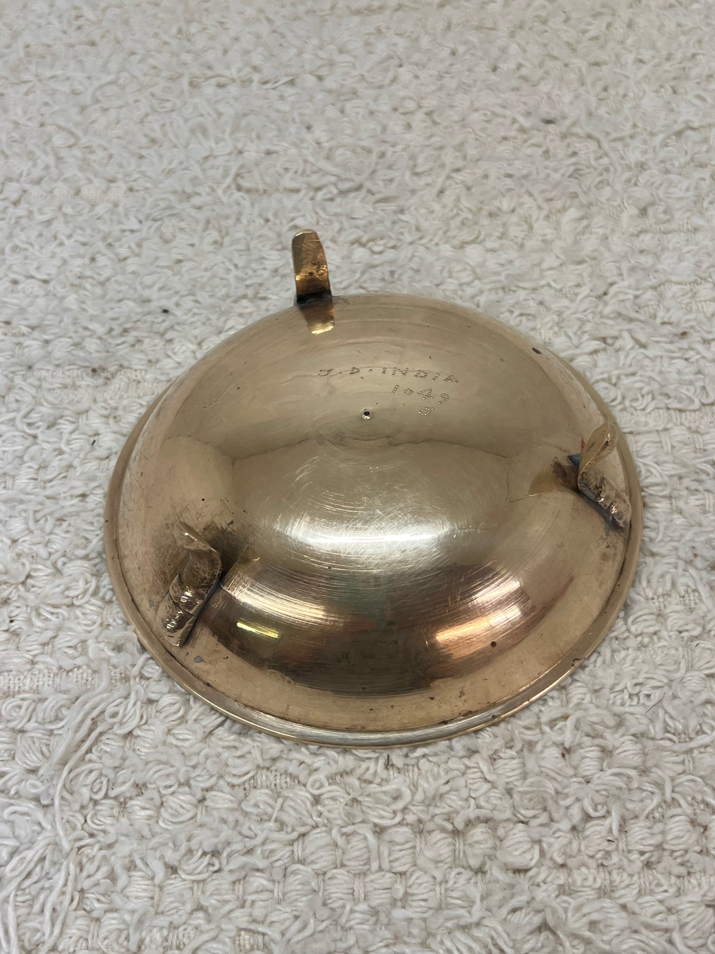 Small Vintage Brass Engraved Three Footed Bowl