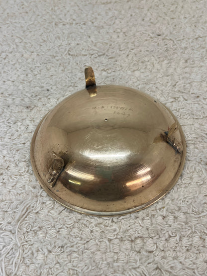 Small Vintage Brass Engraved Three Footed Bowl