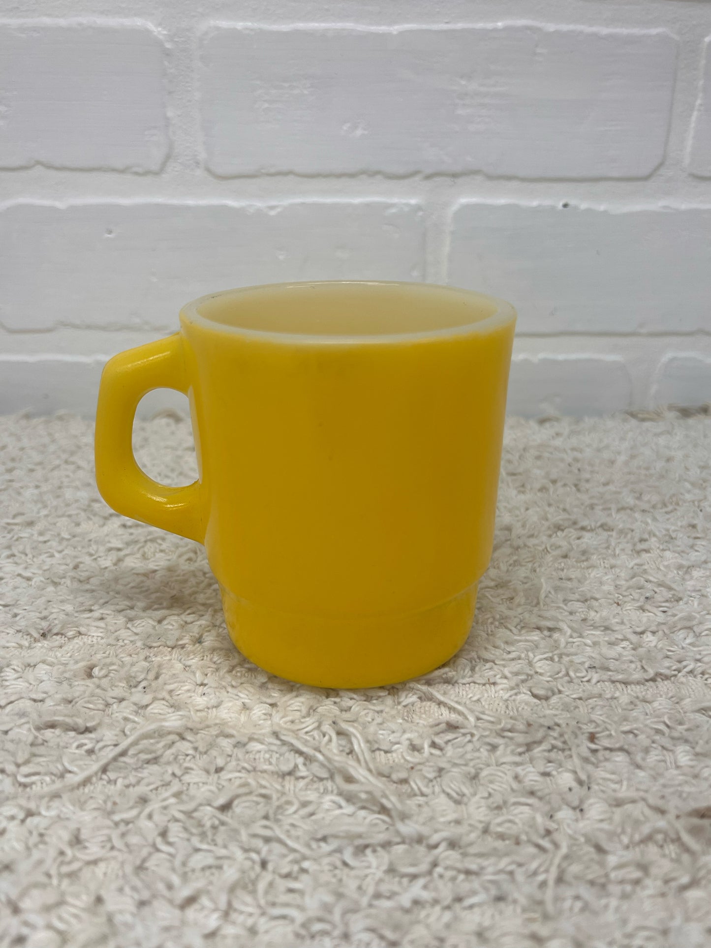 Anchor Hocking Milk Glass Fired on Color Yellow Mug