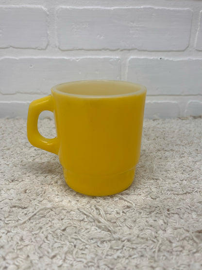 Anchor Hocking Milk Glass Fired on Color Yellow Mug