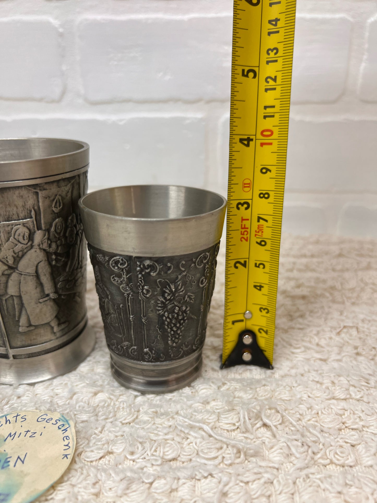 Austrian Pewter Glass Set - Vintage 1970s