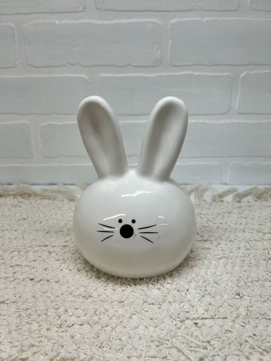 6 inch ceramic bunny head, white