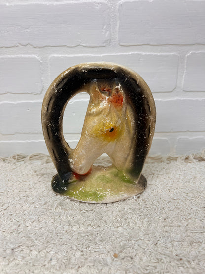 Vintage Chalkware Horseshow & Horsehead - Carnival Prize