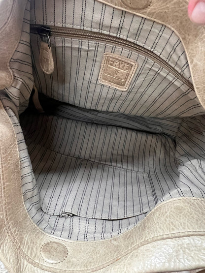 Frye Melissa Hobo Bag in Light Tan Distressed Italian Leather