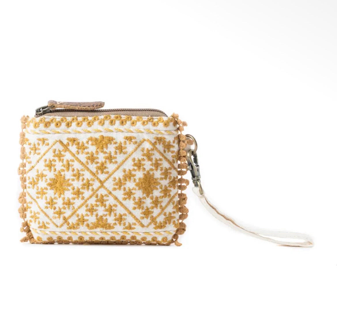 Myra Bag Savanna Glow Woven Pouch in Sunny Gold