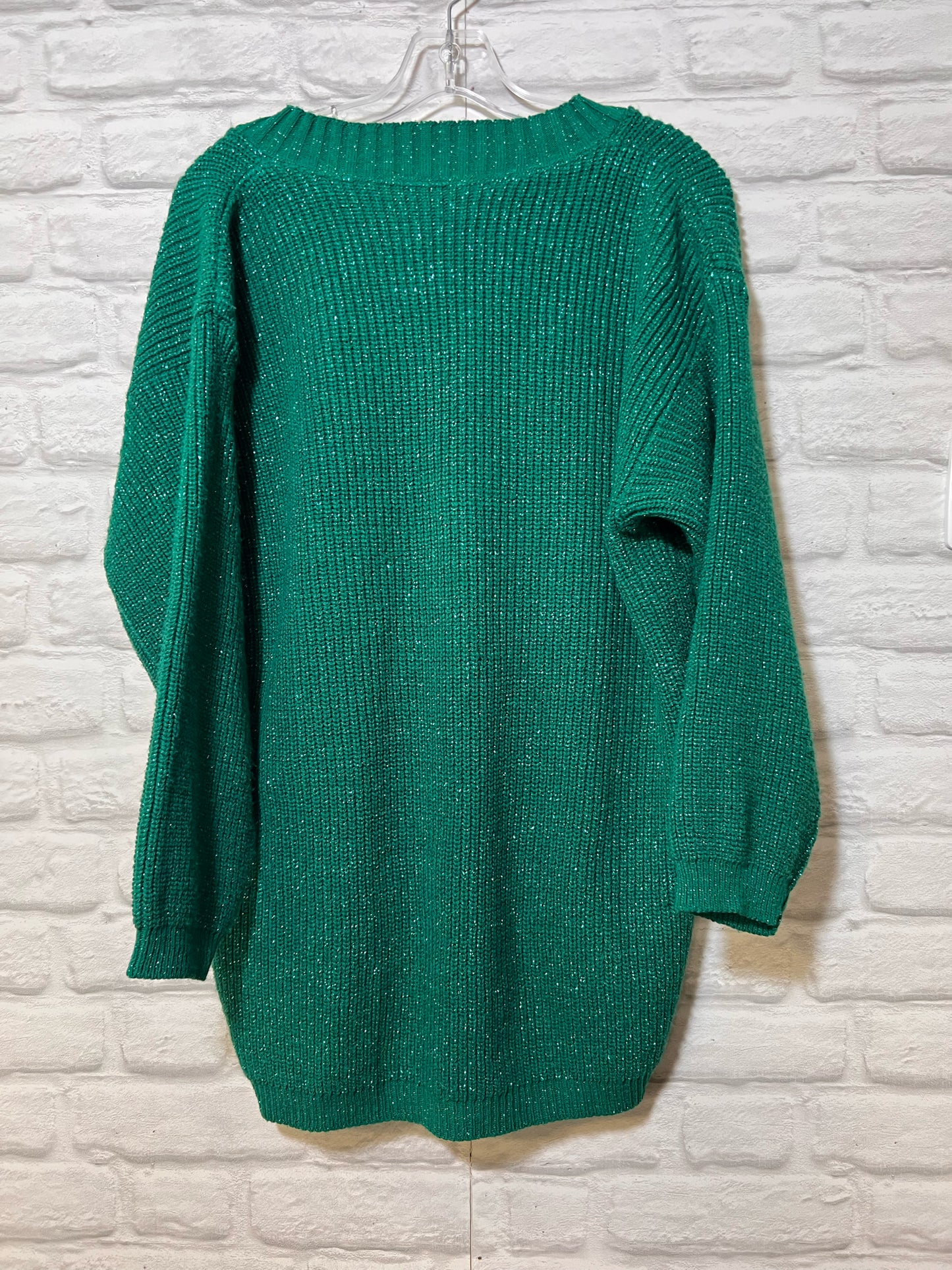 Size One Size Objectivity 1990's Vintage Green Metallic Sweater
