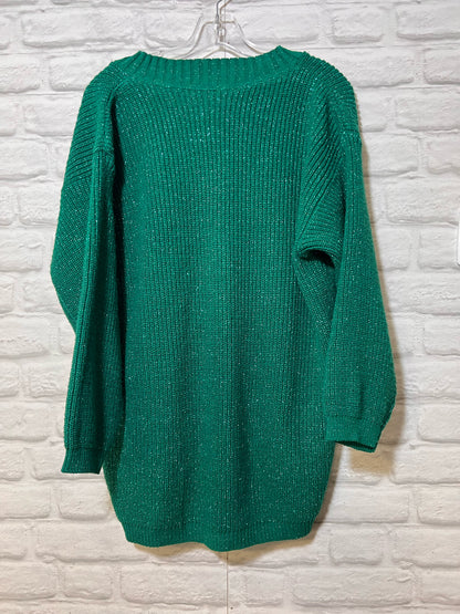 Size One Size Objectivity 1990's Vintage Green Metallic Sweater