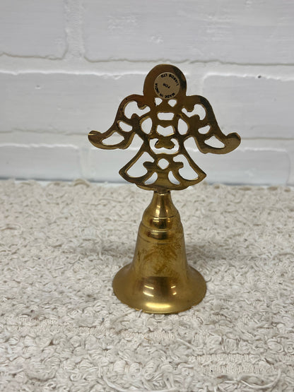 Vintage Brass Bell w/ Angel Handle
