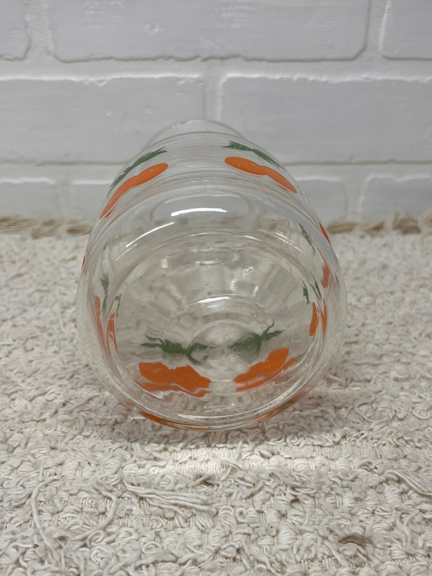 Vintage Small Orange Juice Glass Carafe 7" Tall