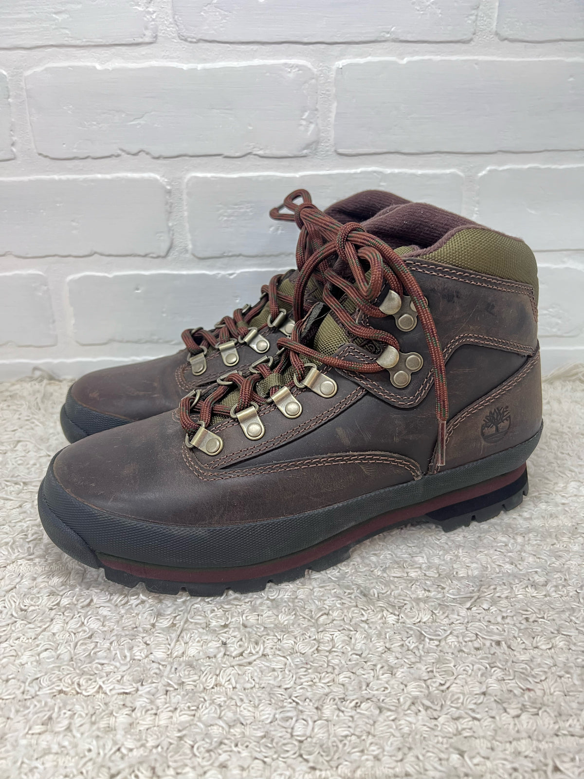Shoe Size 8 Timberland Euro Hiker Brown Leather Boots