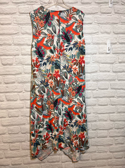 Size L Pure Essence Tropical Print Maxi Tank dress