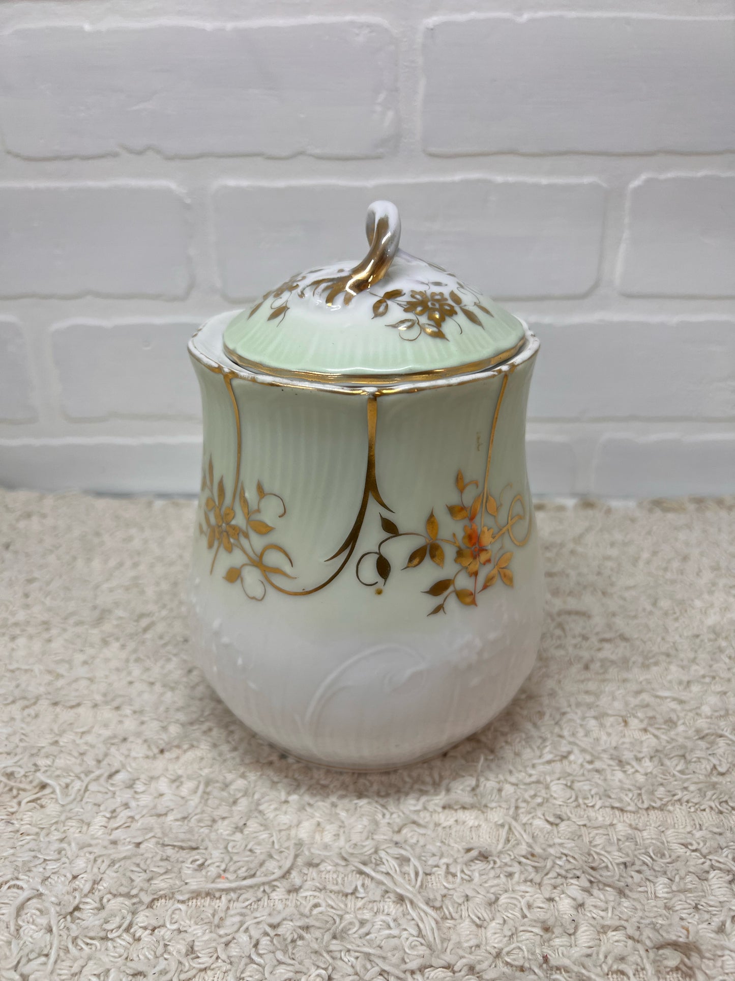 Vintage Hand Painted Lidded Jar/Biscuit Barrel