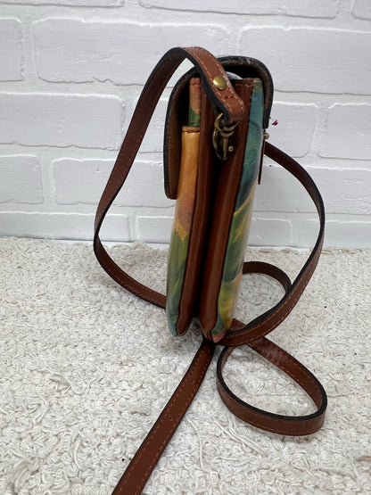 Patricia Nash Vallata Crossbody Bag - Leather with Butterfly Watercolor Print