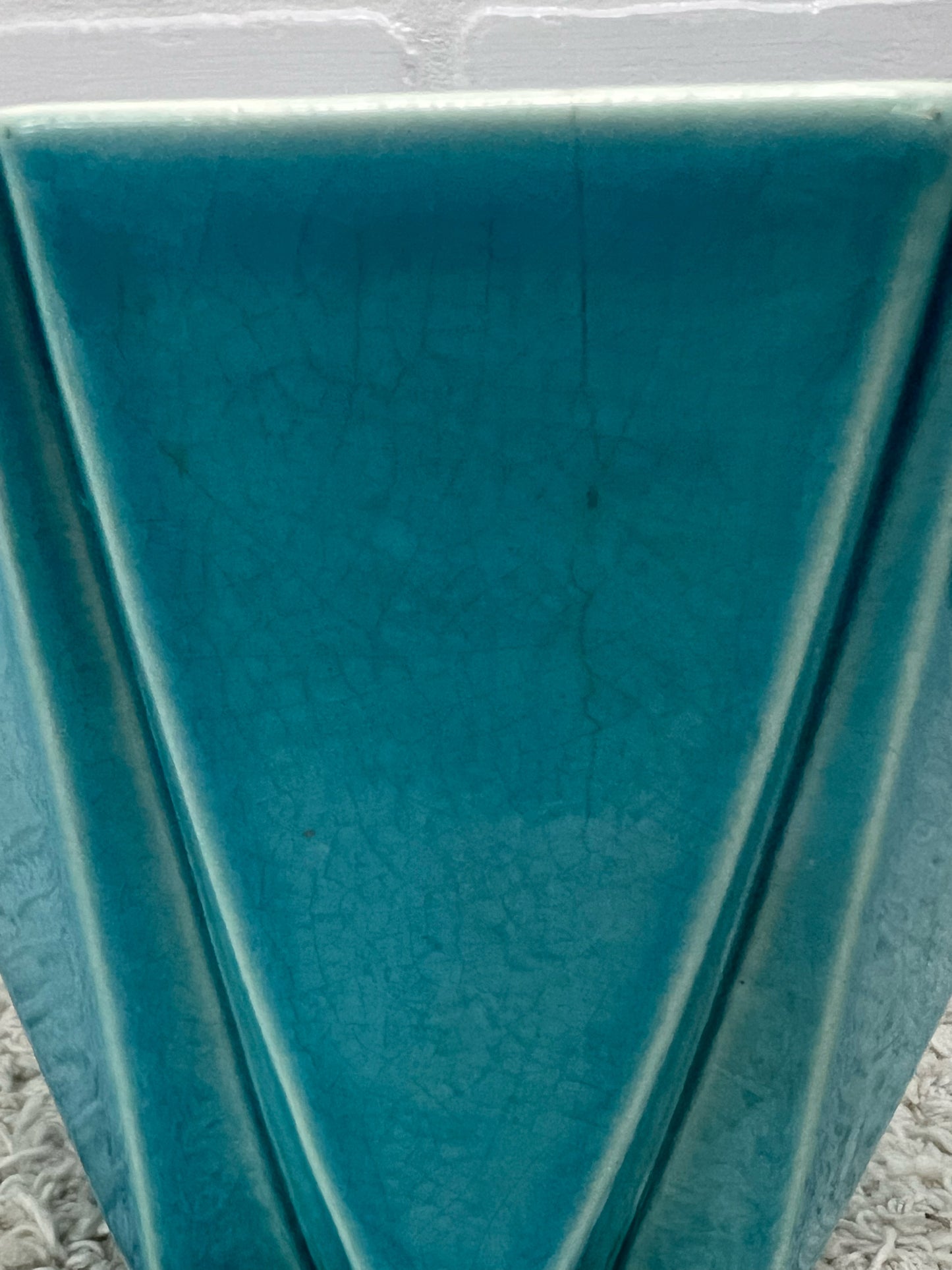 Red Wing Pottery MCM Prismatique Turquoise Vase/Planter