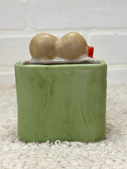 Vintage Planter Figure Two Children w/ Book & Dog