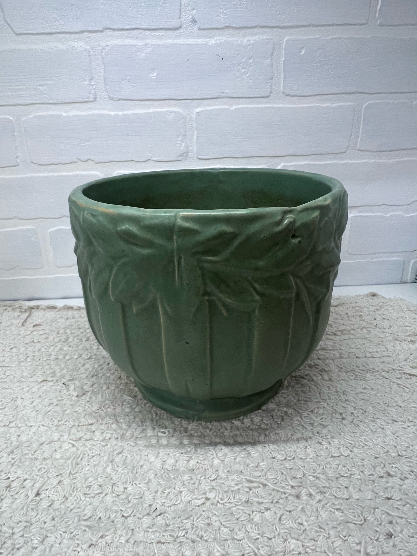 McCoy Green Glazed Jardiniere Circa 1930's 7" Tall