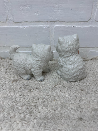 Homco White Ceramic Kitten Figurine Set (2)