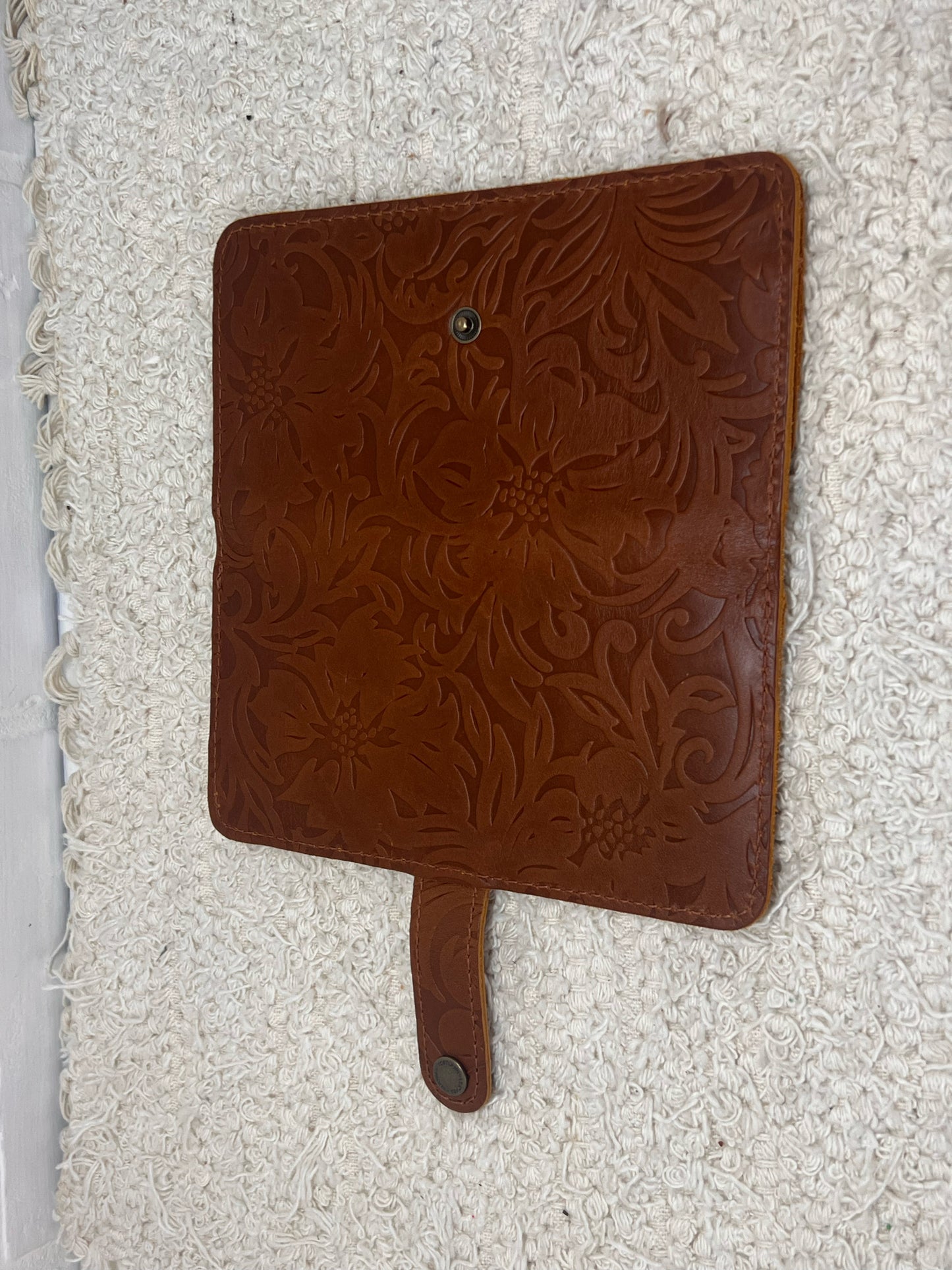 Portland Leather Embossed Cognac Brown Wallet