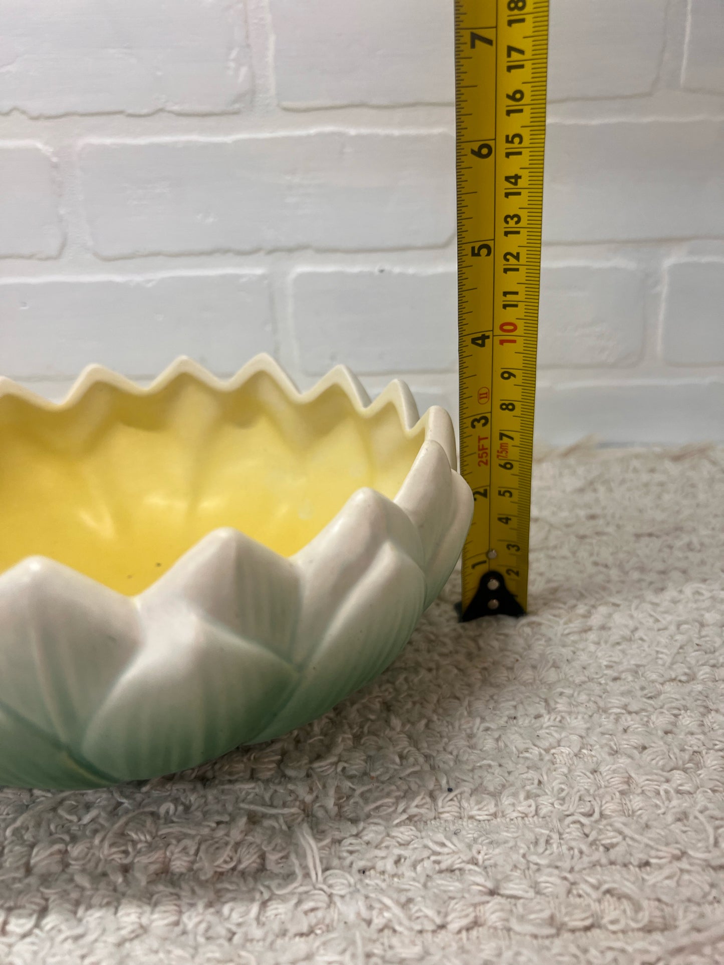 Weller Pottery Green & Yellow Lotus Bowl