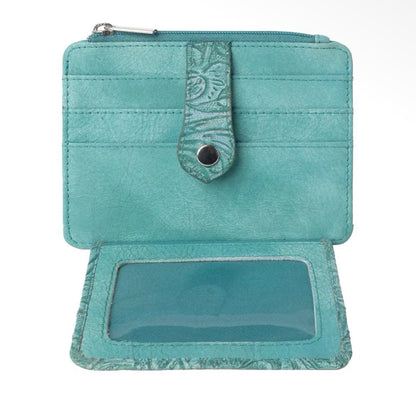 Myra Bag Driftwood Cove Embossed Leather Credit Card Holder