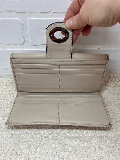 Coach Bone Colored Glove Tanned Leather Clutch Wallet