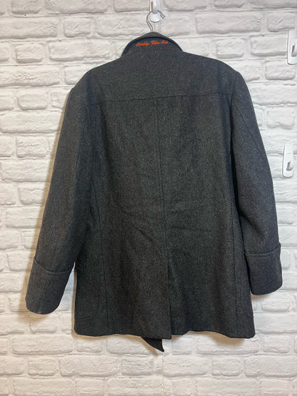 Robert Graham Mens XL Dark Gray Wool Peacoat w/ Paisley Lining