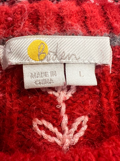 Size L Boden Red & White Sweater