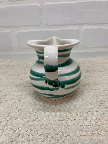 Vintage Austrian Aichwalder MCM Green Striped Creamer
