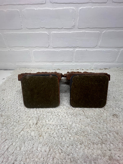 Vintage Book Ends - Floral Carved Look