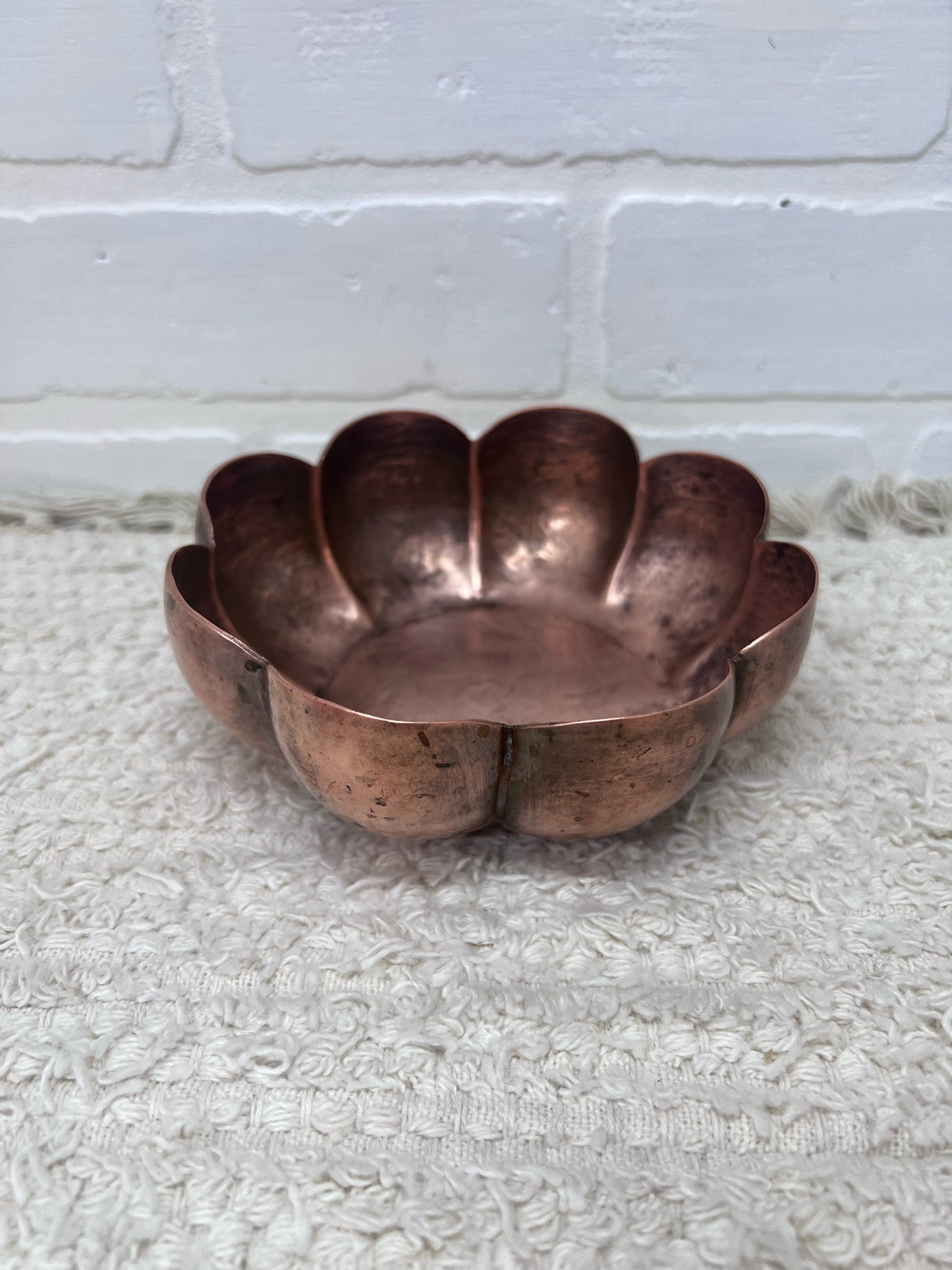 Vintage Mid-Century Hand Hammered Copper Bowl - Mexio