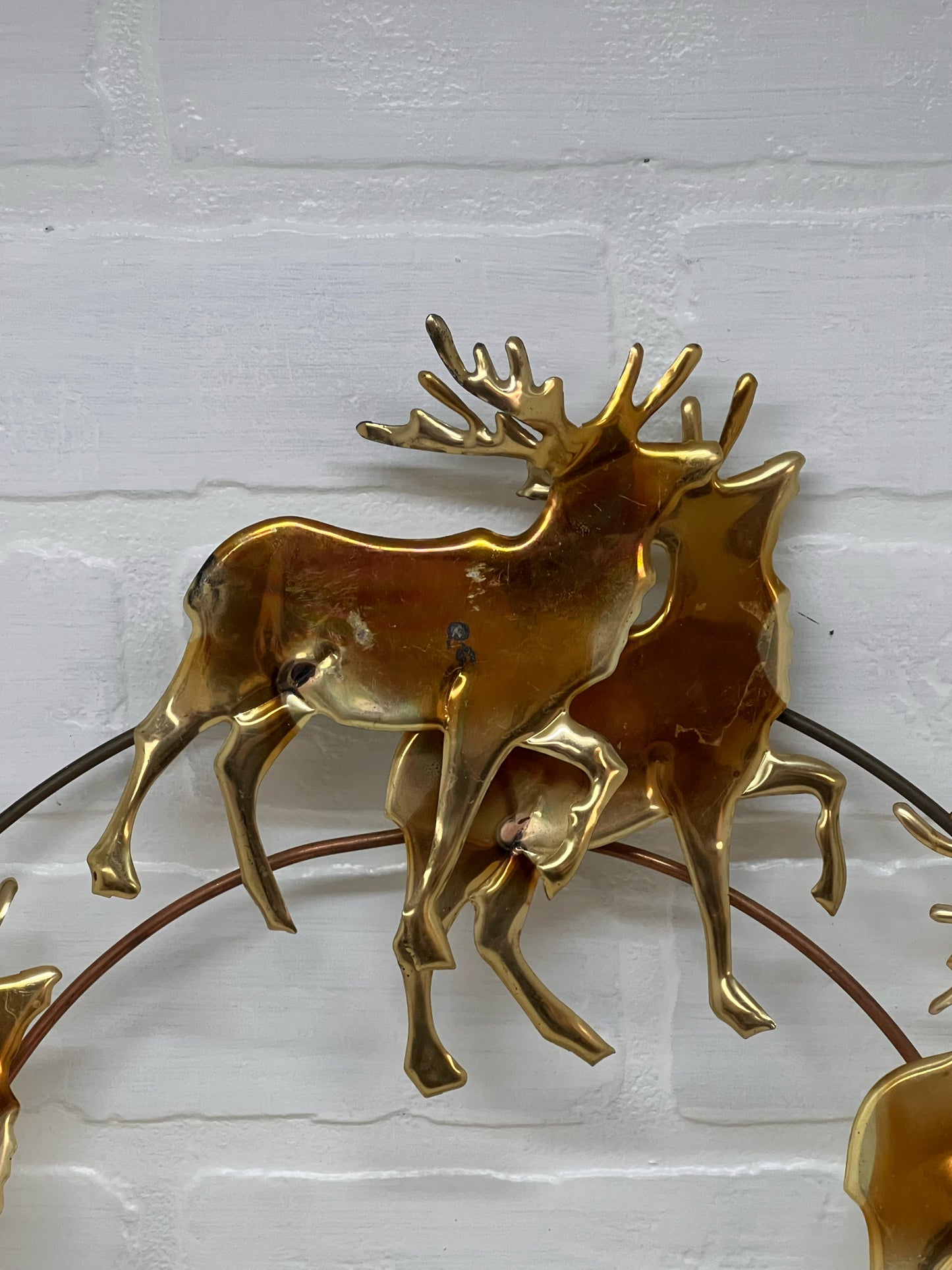 Vintage Metal Deer Wreath