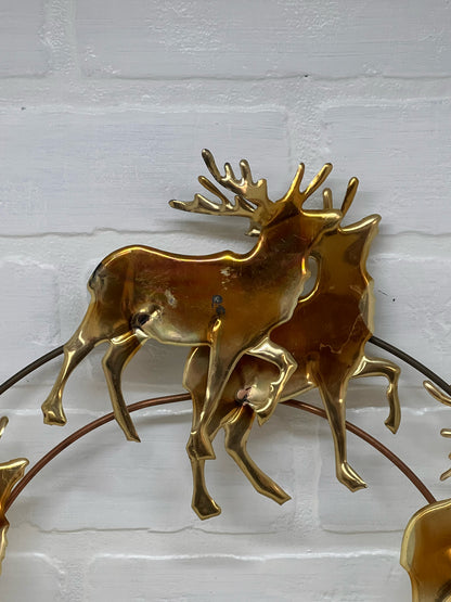 Vintage Metal Deer Wreath