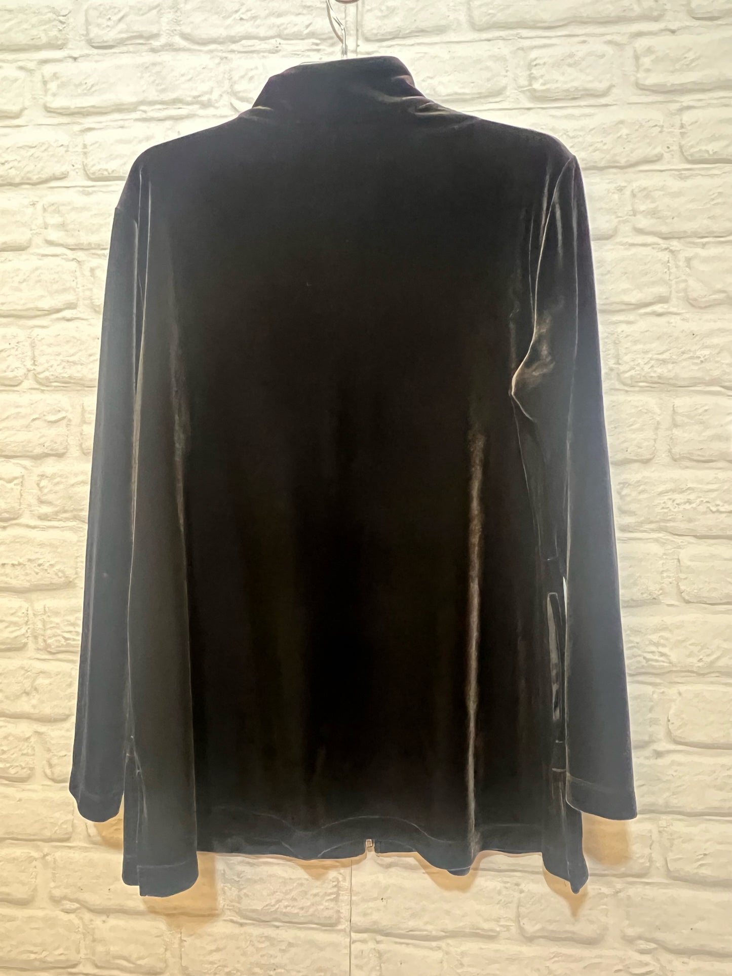 Size XL Chico's Black Velour Zip-Up Jacket