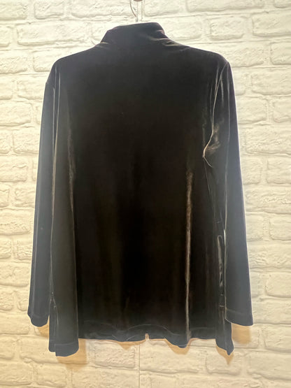 Size XL Chico's Black Velour Zip-Up Jacket
