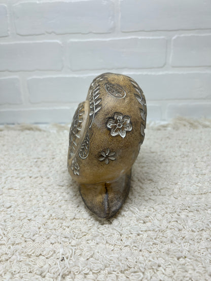 Faux wood resin floral snail