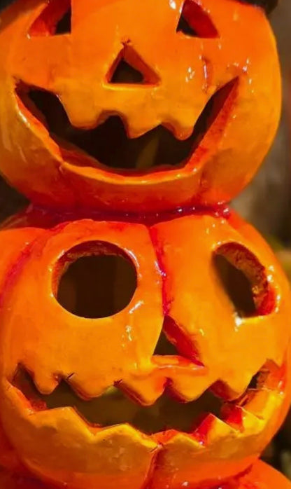 Black Hat Stack O' Jack-o-lantern LED light