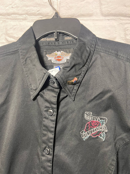 Size XL Harley-Davidson black button down shirt