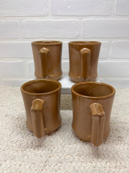 Frankoma Mug Set C5 Brown Pottery - Original Box!