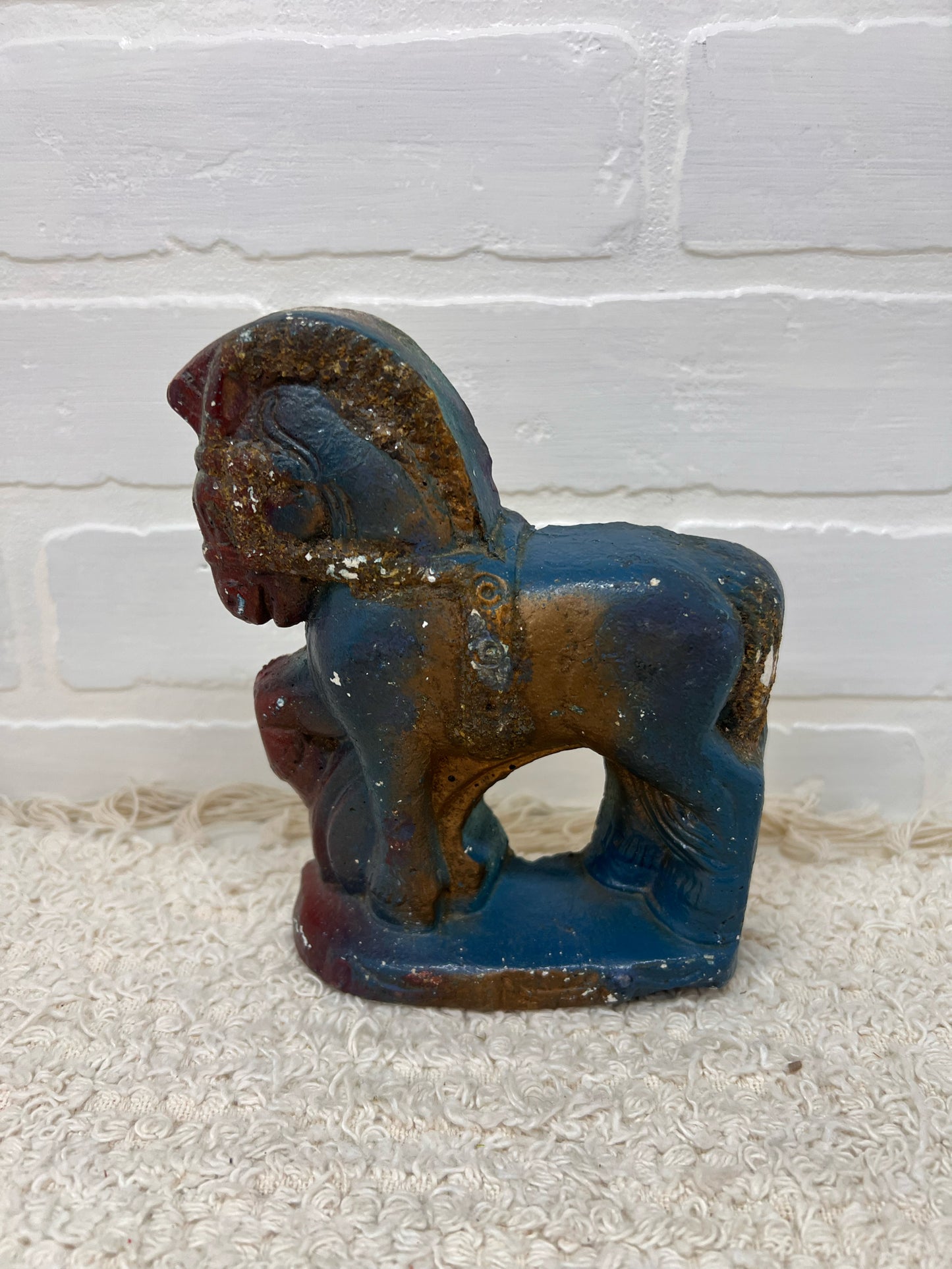 Vintage Chalkware Blue Horse - Carnival Prize