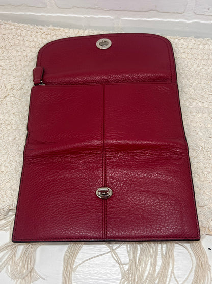 Coach Dark Red Leather Wallet w/ Coordinating Check Book Cover
