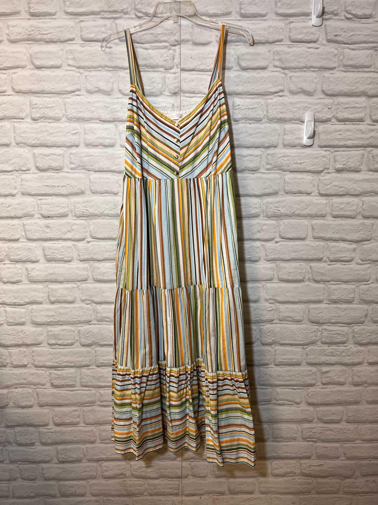 Size 1X Lauren Conrad Striped Yellow Maxi Dress