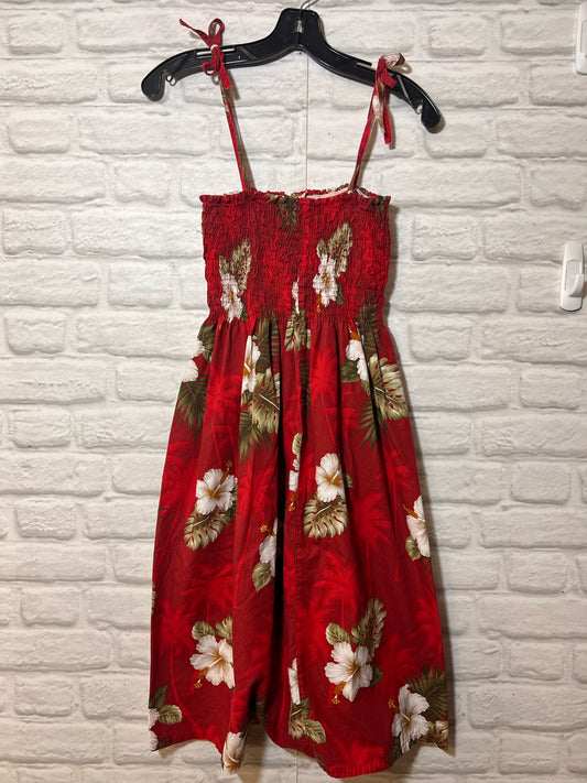 Pacific Legend Vintage Sun Dress Red Hawaii Print