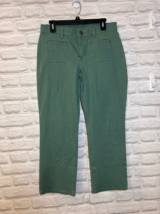 CAbi Size 10 Sage Blue/Green Cropped Jeans